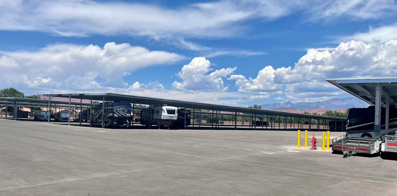 Covered RV and boat storage lot in St. George, UT